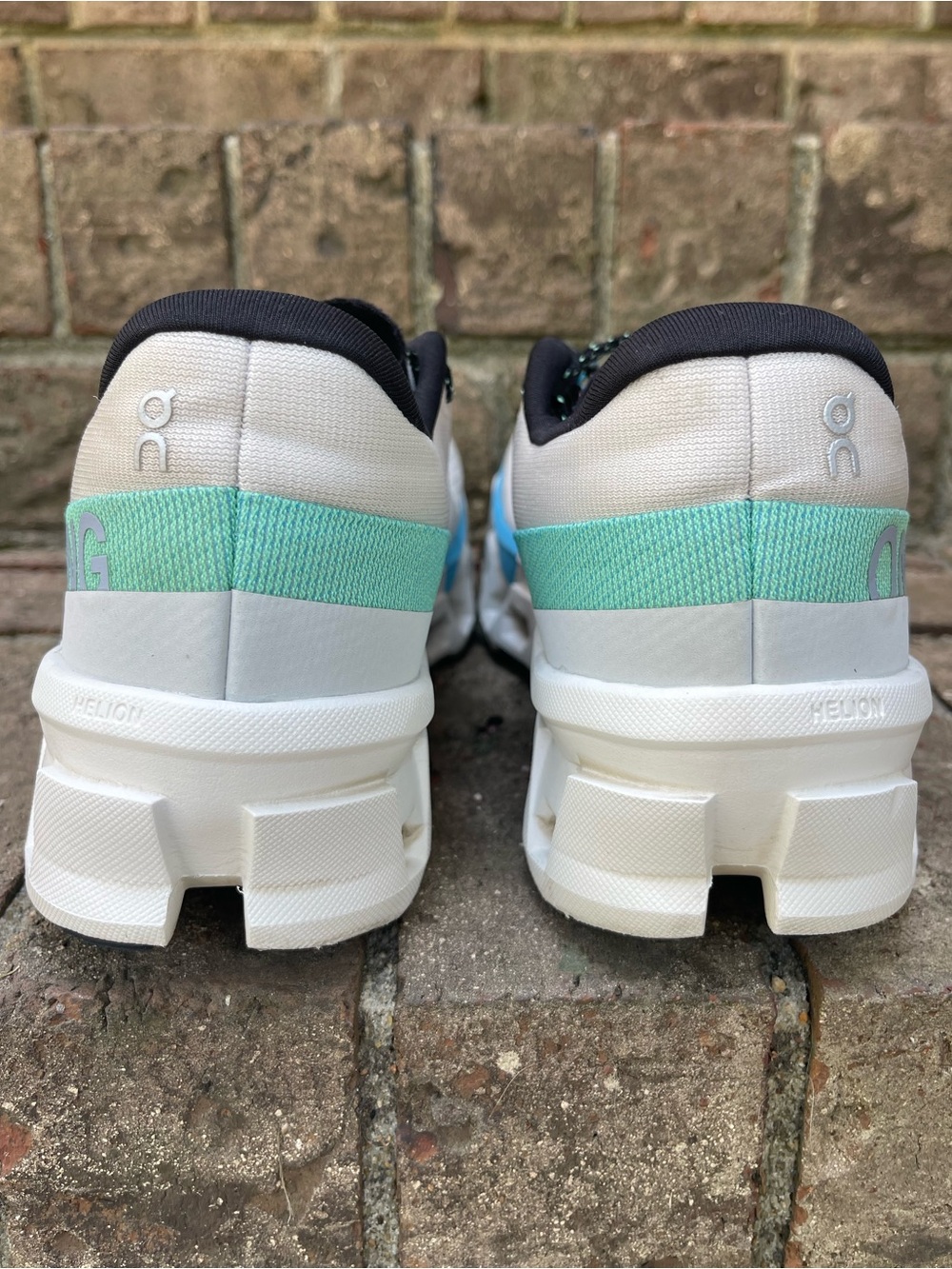 On Cloudmonster 2 Women’s 7.5 White Blue Aqua CloudTec Running Shoes - Picture 7 of 12